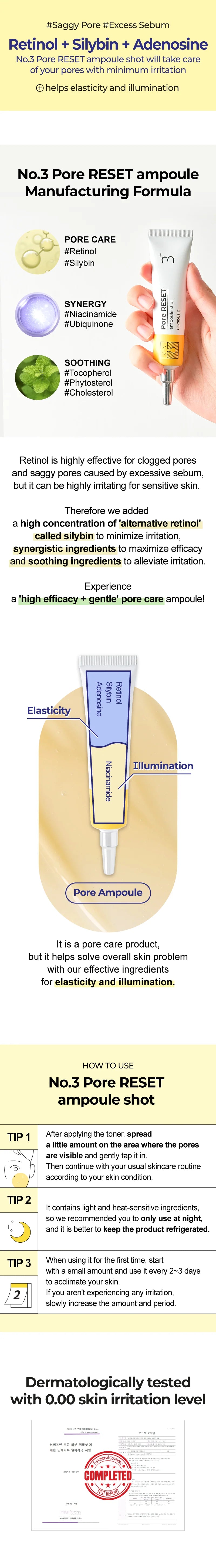 Numbuzin No.3 Pore Reset Ampoule Shot