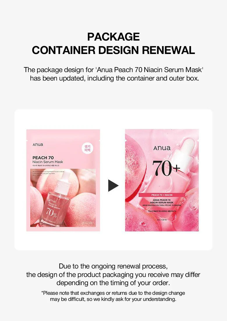 Anua - Peach 70% Niacin Serum Mask ماسك