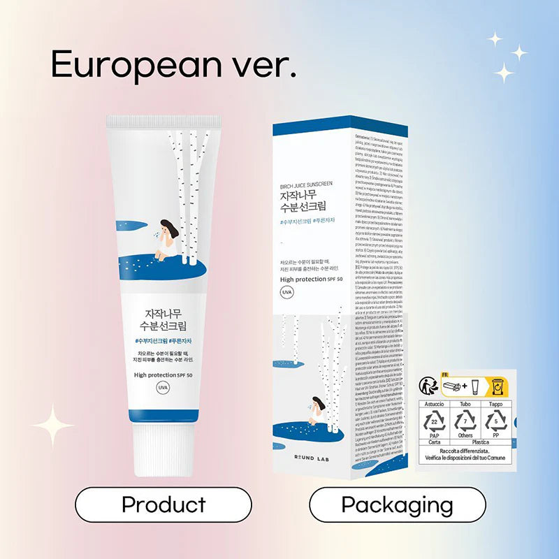 ROUND LAB - Birch Juice Moisturizing Sun Cream SPF50+ PA++++