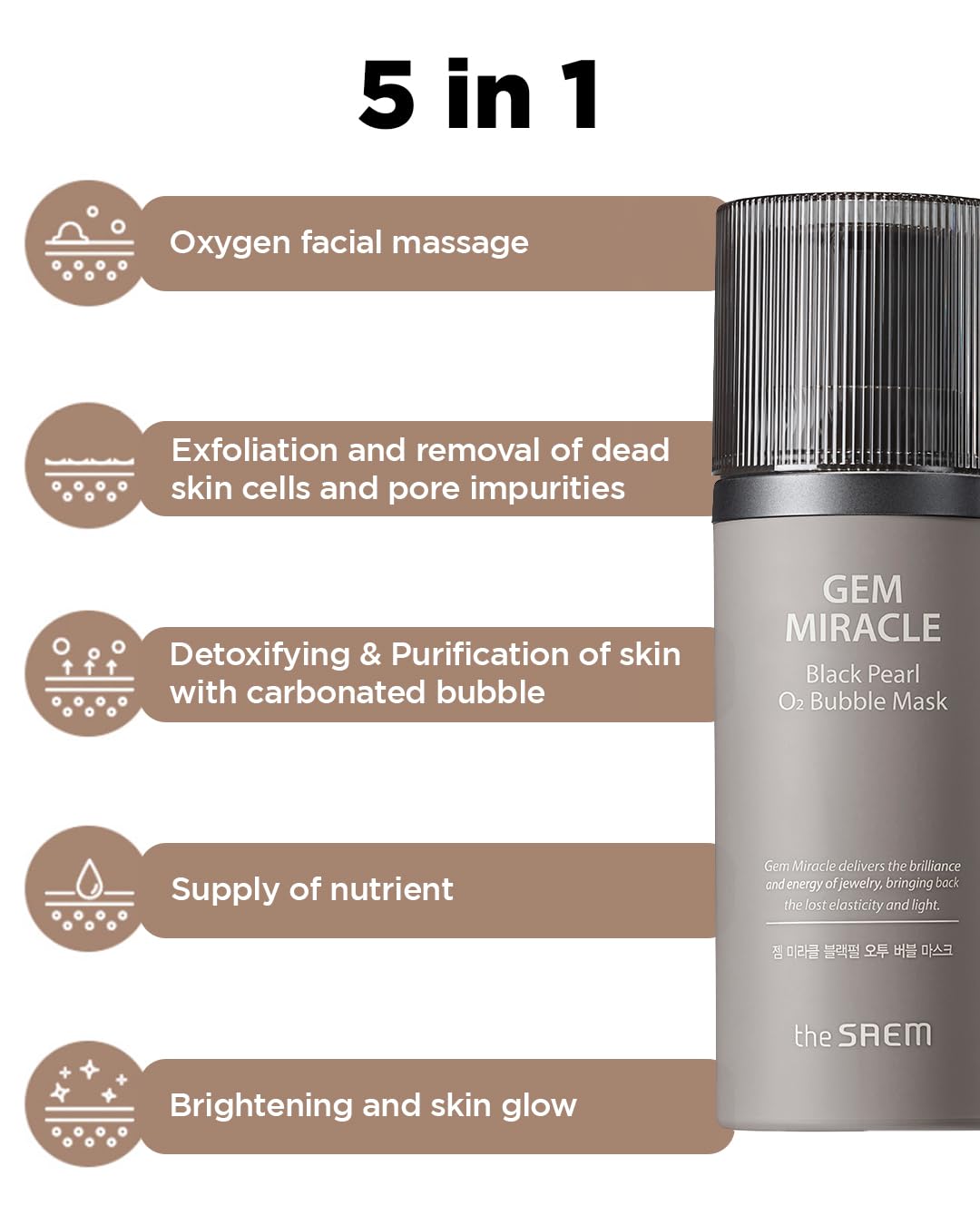 The Saem - Gem Miracle Black Pearl O2 Bubble Mask