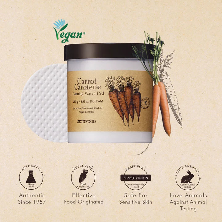 Skinfood - Carrot Carotene Calming Water Toner Pad