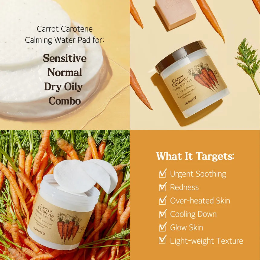 Skinfood - Carrot Carotene Calming Water Toner Pad