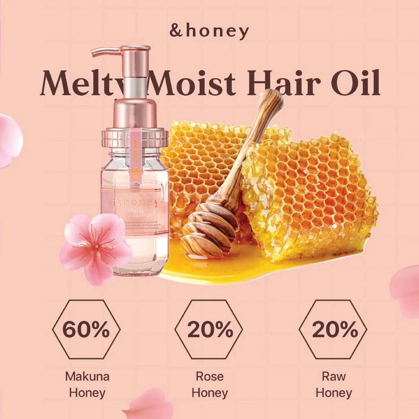 ViCREA, &honey Melty Moist Repair Hair Oil 3.0 Hair Treatment